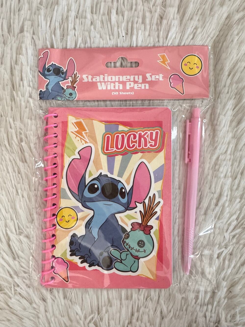 Lilo & Stitch Stationery Set spiral notebook size A6 with Pen 59 sheets